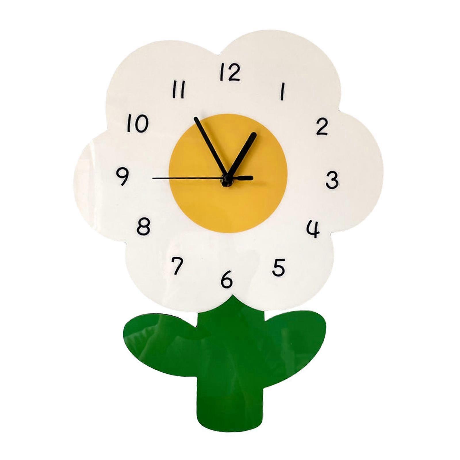 Silent Wall Clock Flower Hanging Clock Artwork Decorative Creative Ornament