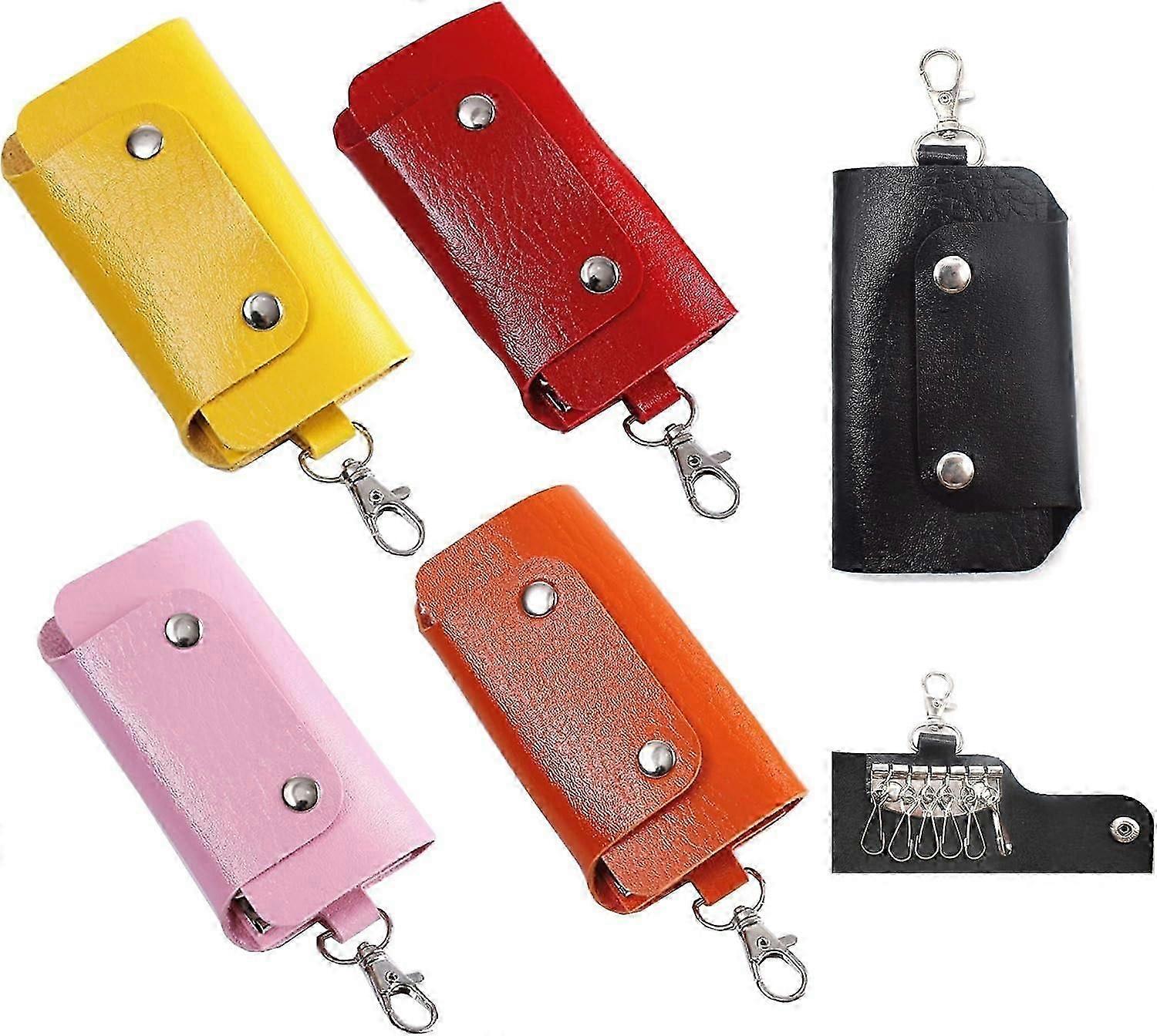 Keychain Case 10 Pieces Keychain Leather Portable Multi-Function Car Bag Men And Women