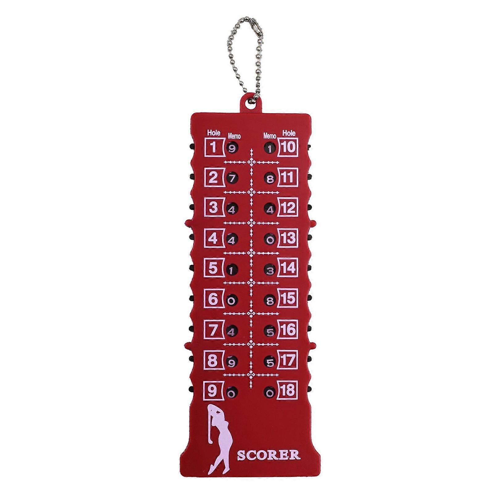 18 Hole Score Counter Golf Shot Counter Clickers Golf Strokes Counter Golf Score Indicator Counter for Golf Scorekeeper Red