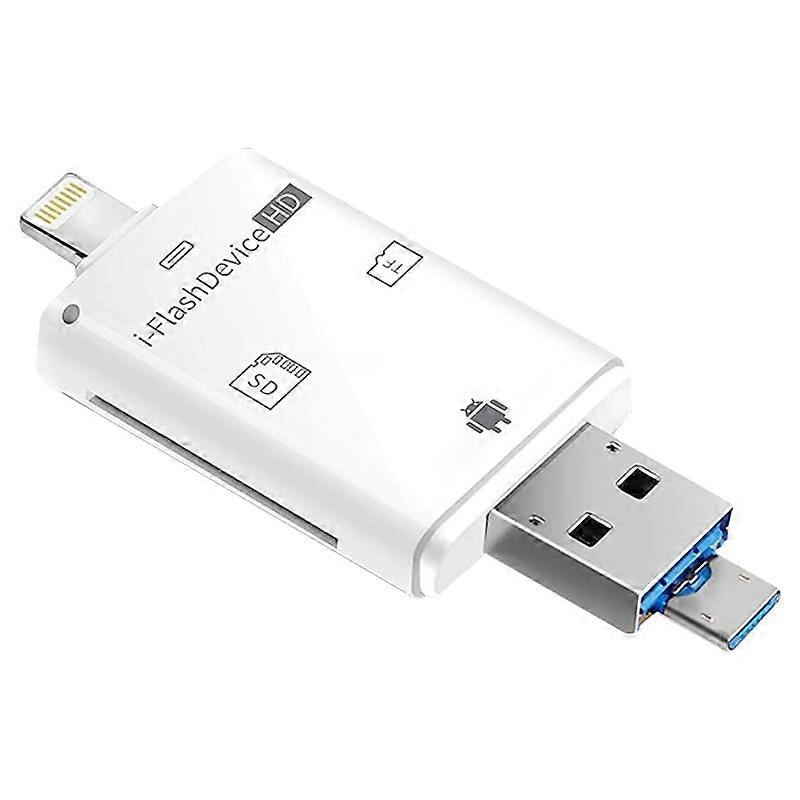 NK-208 3 in 1 i-Flash TF Card / SD Card Reader For 8 Pin + USB 2.0 + Micro USB Devices