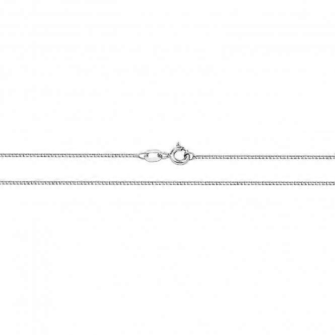 9ct White Gold Box Chain Bracelet CH481W