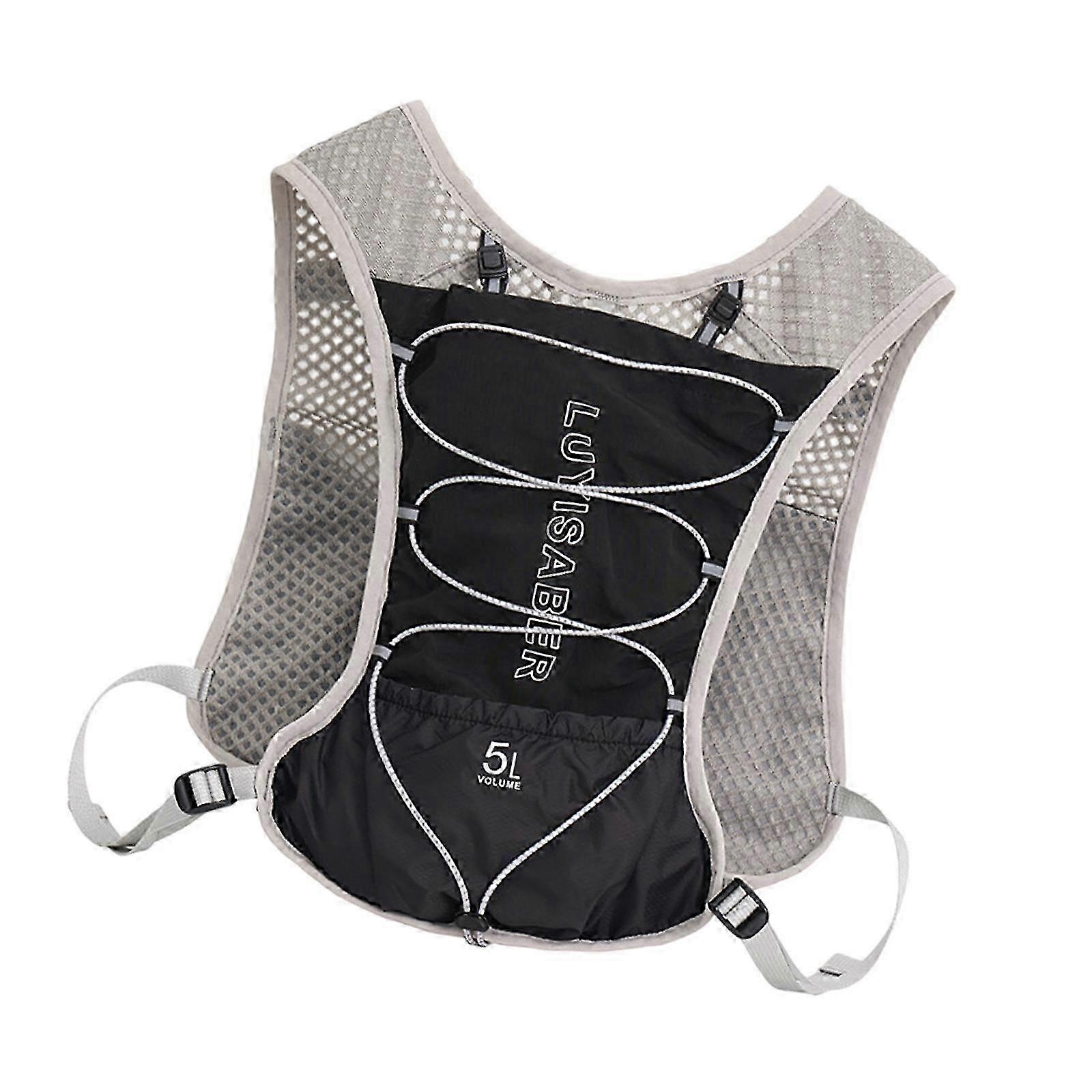 Running Hydration Vest Breathable Hydration Pack for Jogging Riding Climbing Gray