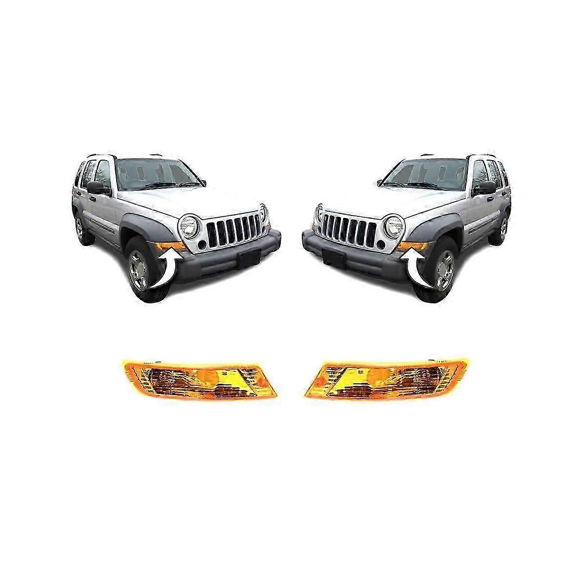 Car Amber Side Marker Indicator Amber with LED Daytime Light for Liberty 2005-2007 55156766AE 55156 DS