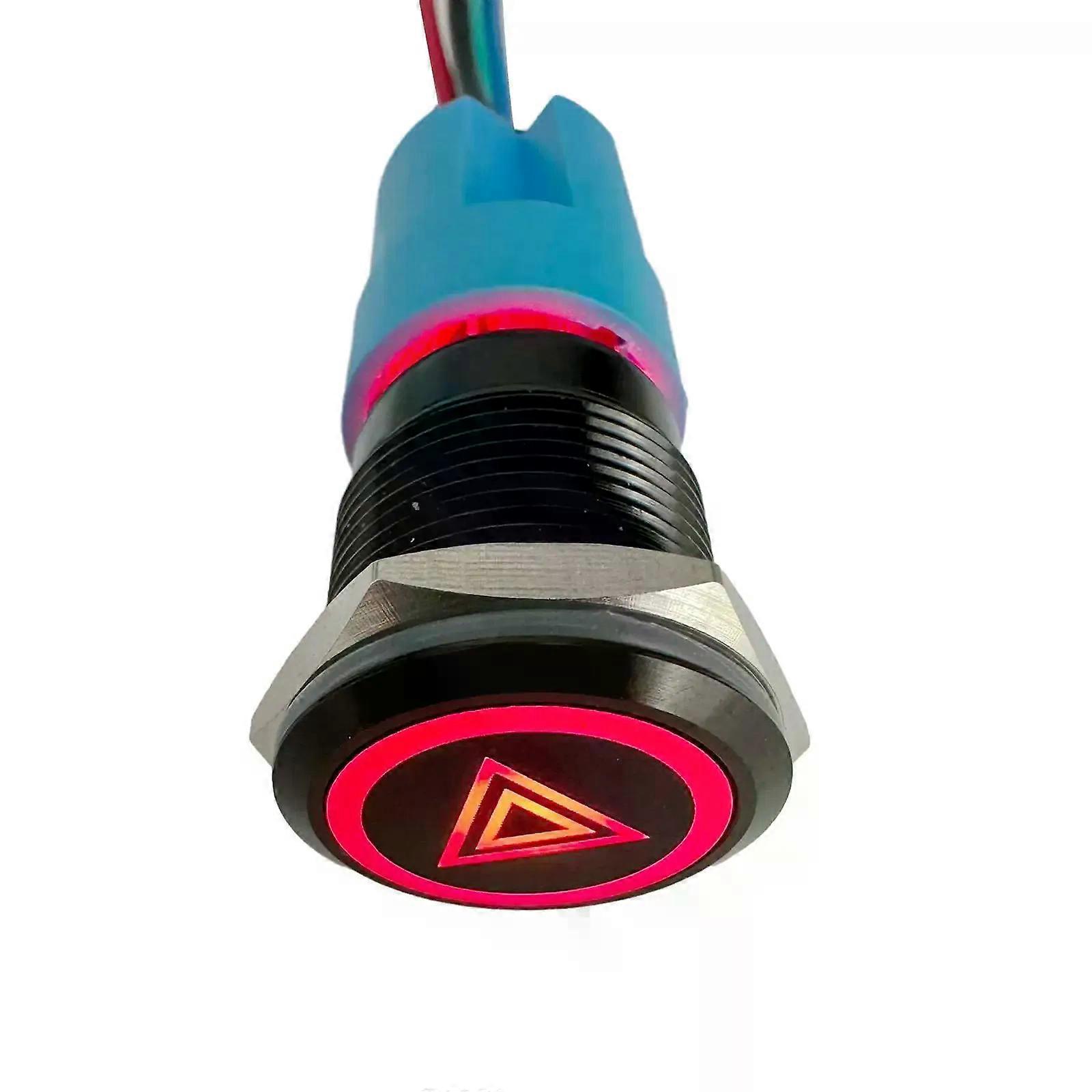 Hazard Light Switch Button Hazard Warning Flash Light Switch Push Button 19mm Double Flash Switch Button for Vehicles Motorcycle