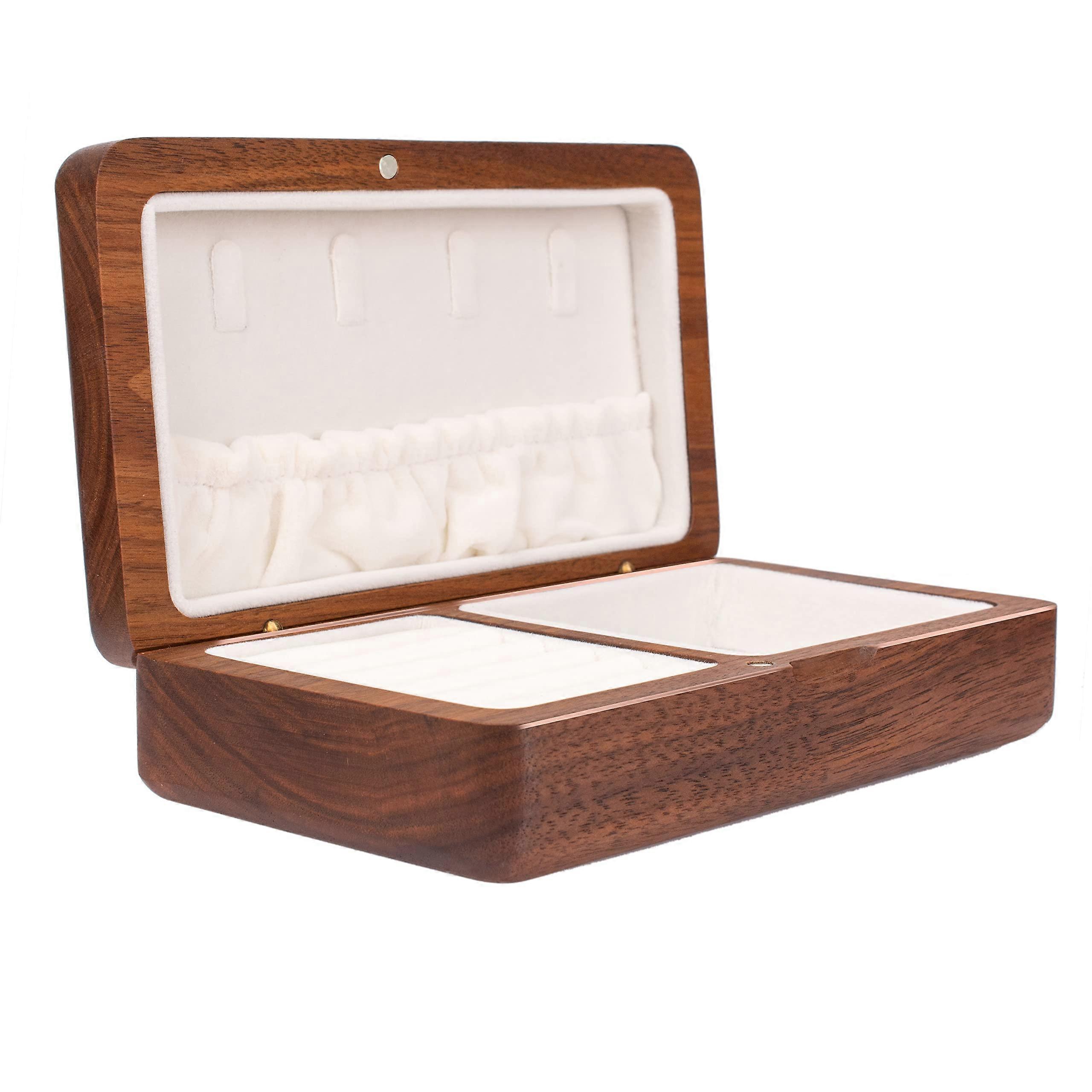 Retro Solid Wood Jewelry for Box Travel Small Size