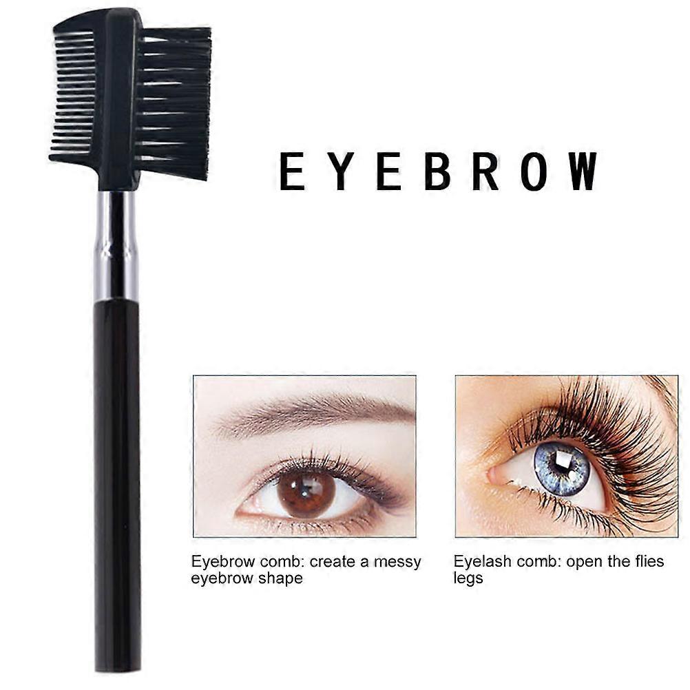 5Pcs Eyelash & Eyebrow Brush Combs 14cm Resin Fiber Wool Set