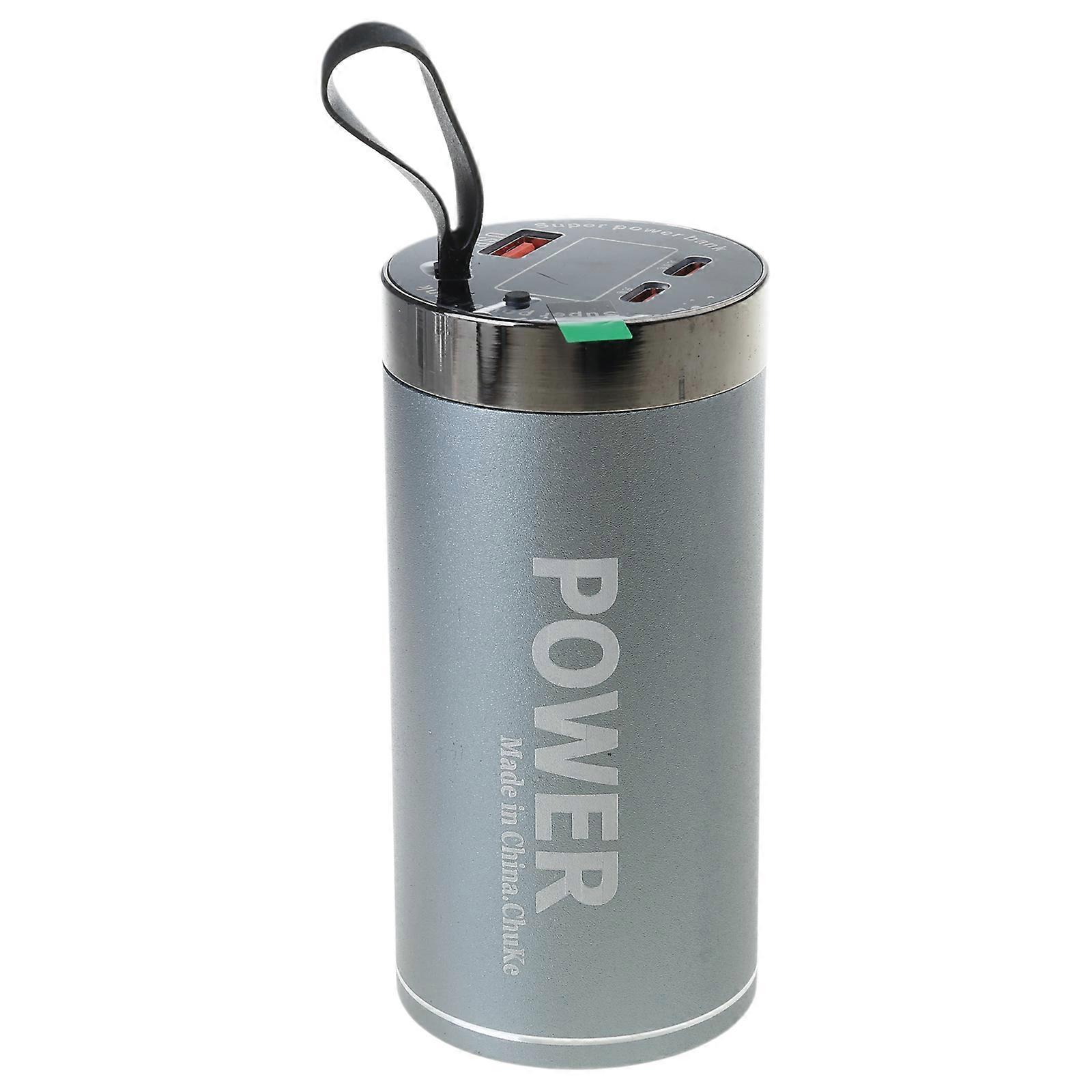 Portable DIY 46800 Power Pack Case Aluminum double Type C USB Outputs Quick Charges for Hiking & Activity without Battery grey