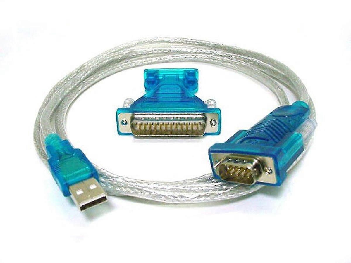 كابل محول تسلسلي ذكر USB 2.0 إلى RS-232 DB-9 ذكر و DB-25 ذكر ، معدل نقل بيانات 1 ميجابت في الثانية ، 70 بوصة