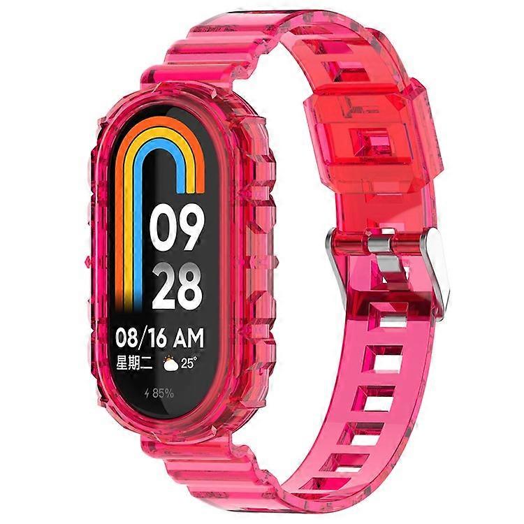 Compatible For Xiaomi Smart Band 8 Wrist Band Transparent Silicone Watch Strap with Integrated Watch Case