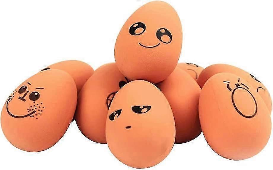 5 PCS Expression Dog Egg Toy, Rubber Bouncing Egg Puppy Chew Toy for Teeth Cleaning