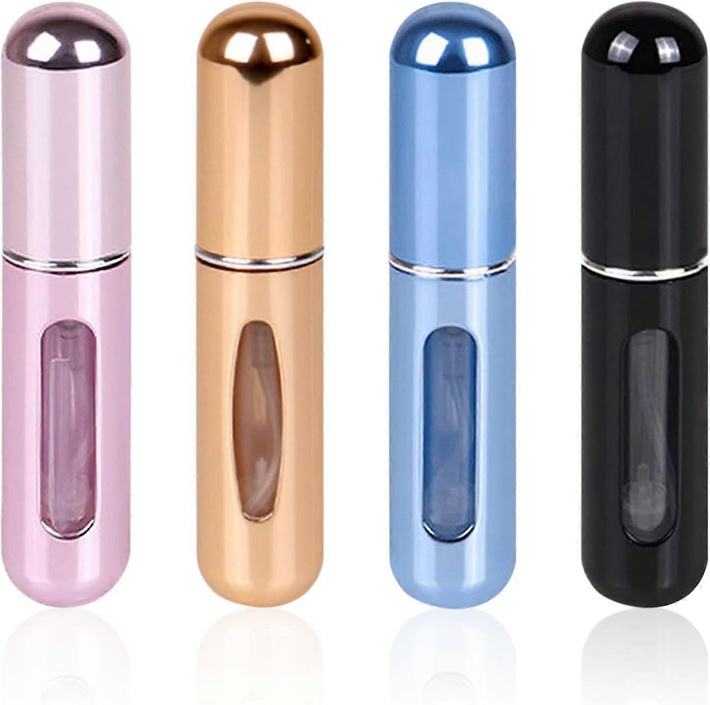 Travel Mini Perfume Refillable Atomizer Container, Portable Perfume Spray Bottle, Empty Perfume Spray Bottle for Travel and On-the-Go 5ml (Pack of 4)