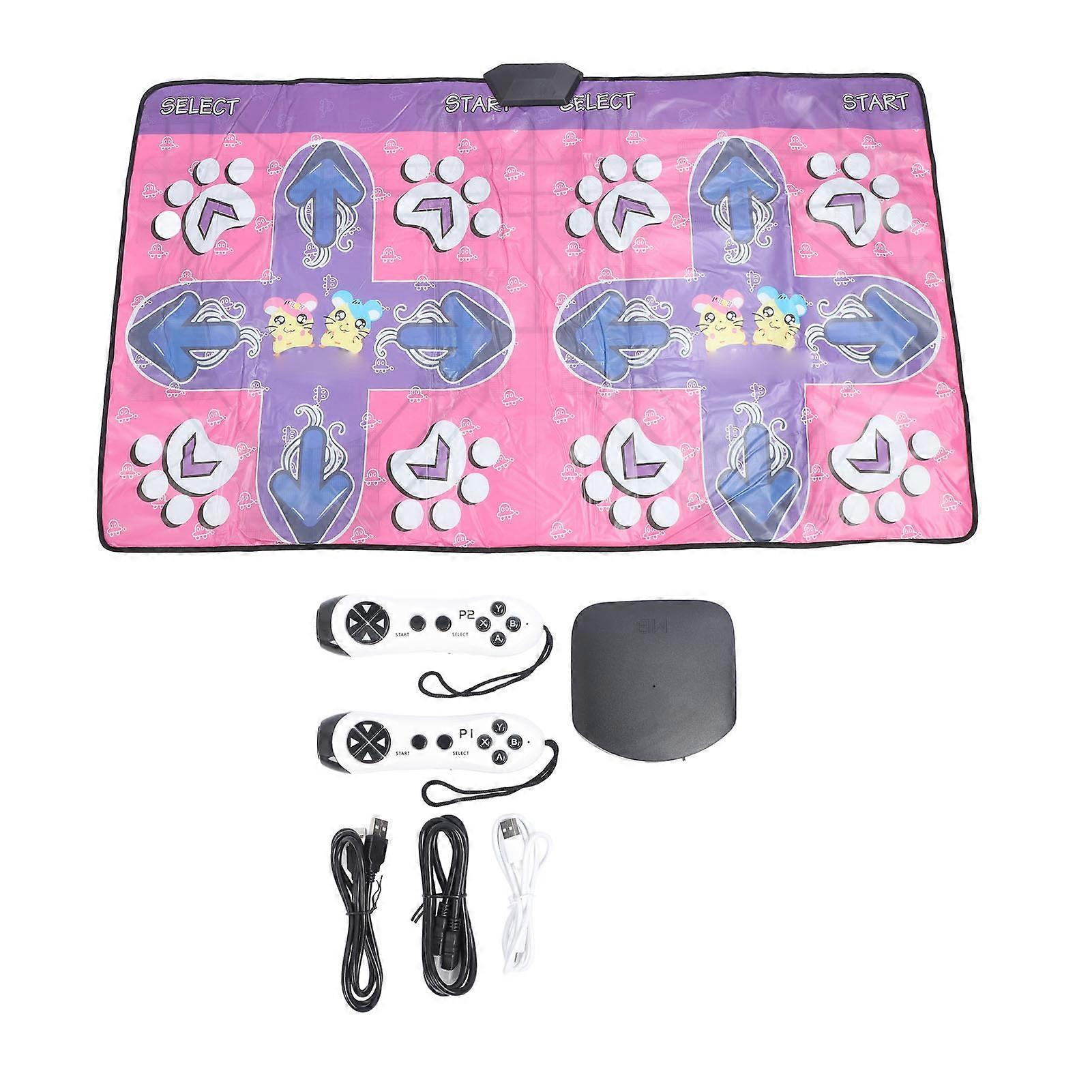 Wireless Dancer Step Pads Rechargeable Double User PVC High Definition Electronic Dance Mat
