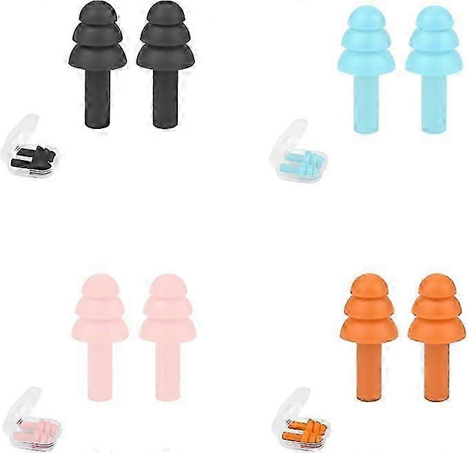 Sleep öronproppar: 4-par, silikon, brusreducering, simning