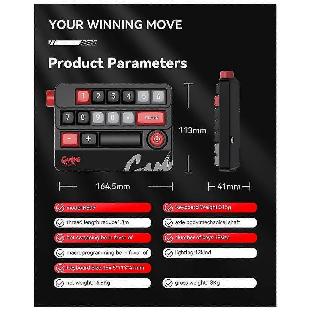 Sxs-K809 Mechanical Keyboard Macro Defined Joystick Hot Plugging B