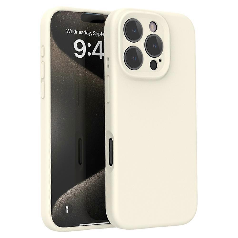 For iPhone 16 Pro Max Case PC+Liquid Silicone Protective Phone Cover with Microfiber Lining