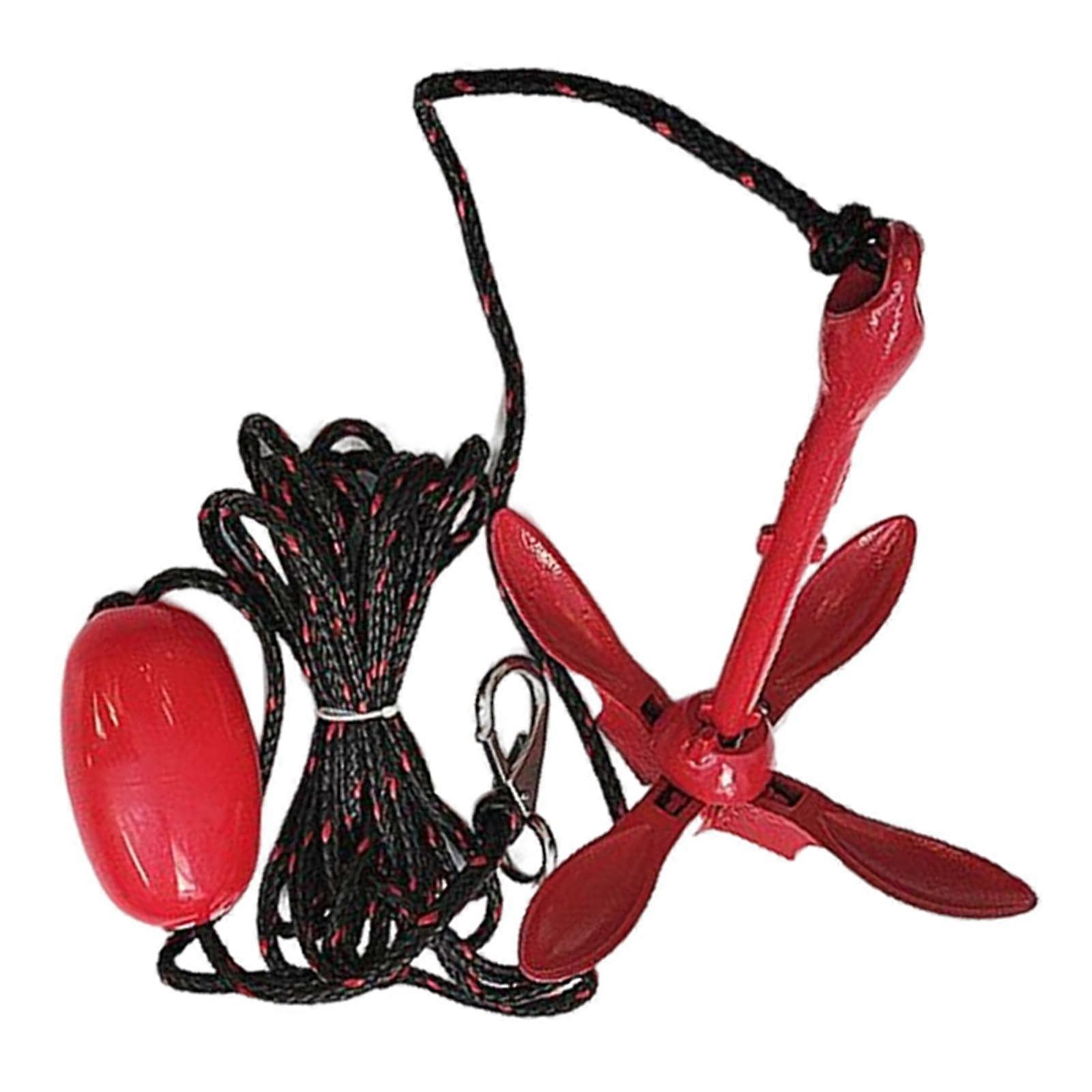 Red 3.5lb Boat Anchor Folding Grapnel Anchor High Performance Foldable Claw