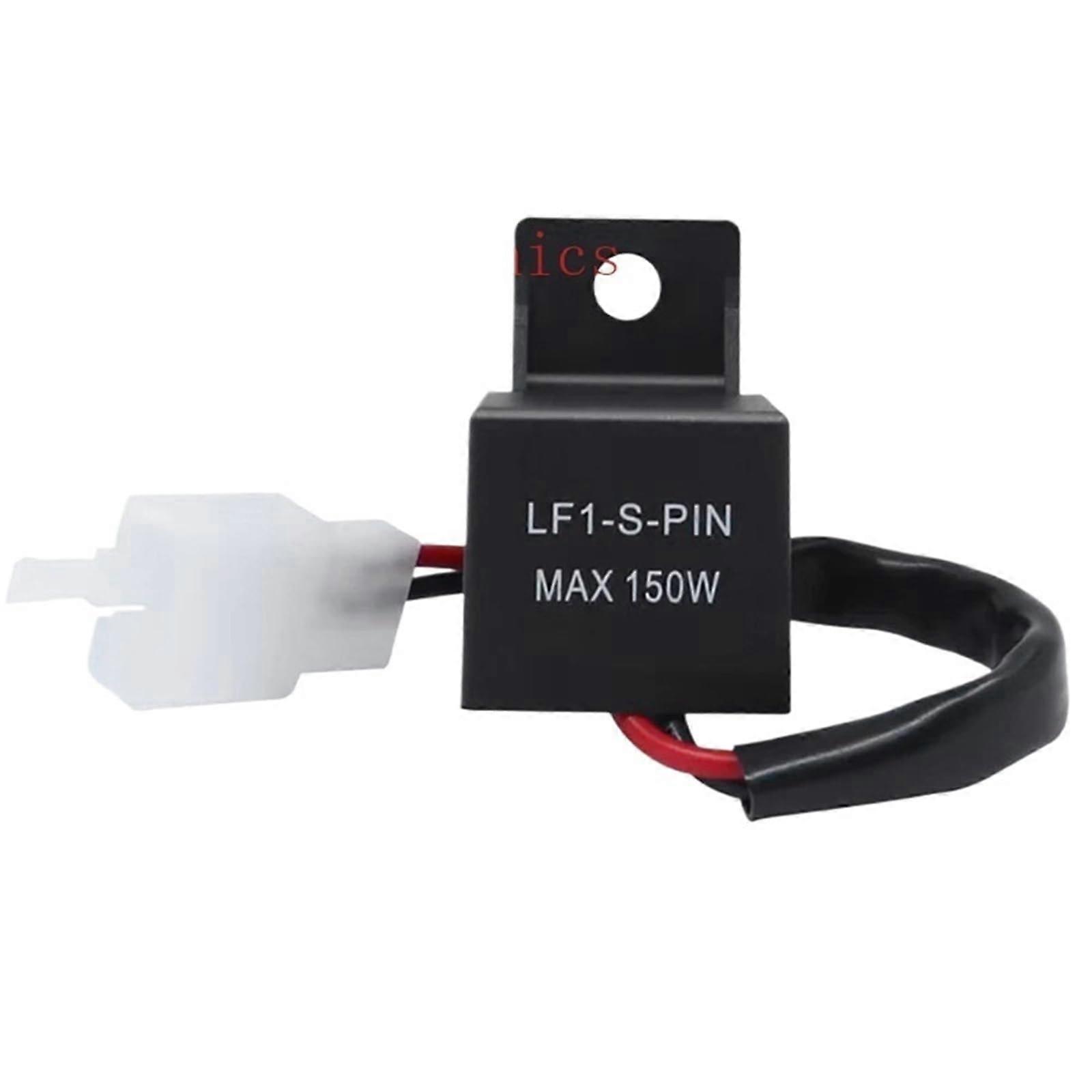 2Pin Electronic LED Flasher Relay Set Of 2, 12A, Hyper Flash, for Motorcycle Turn Signal Bulbs