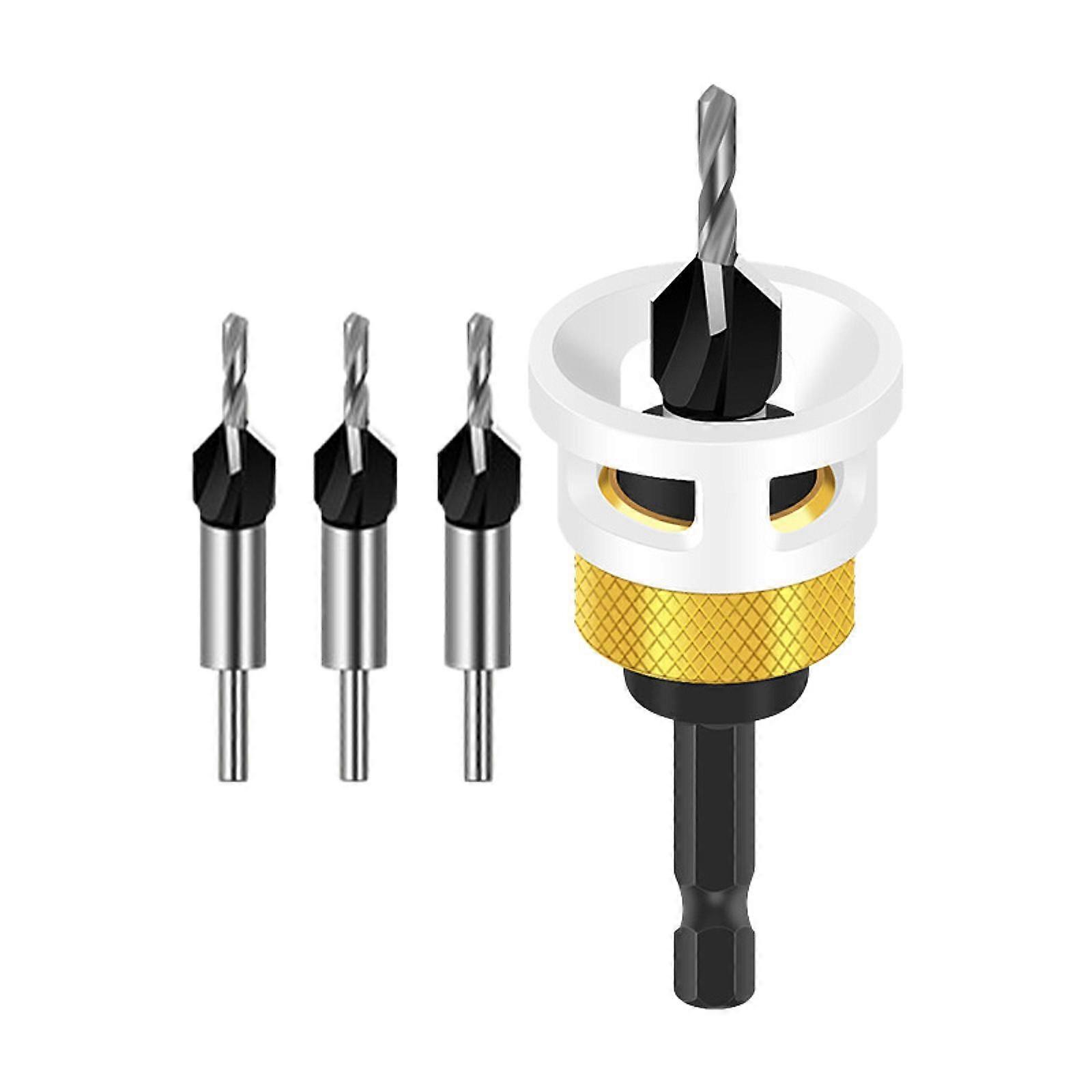 Countersink Drill Bit Set Adjustable Depth Step Drill for Wood Drilling