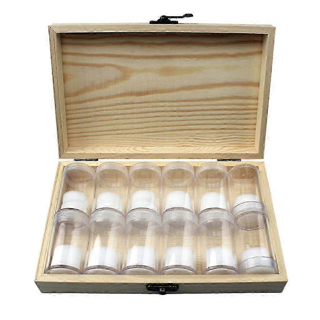 12 Pieces Round Bottle with Wooden Collector Kit