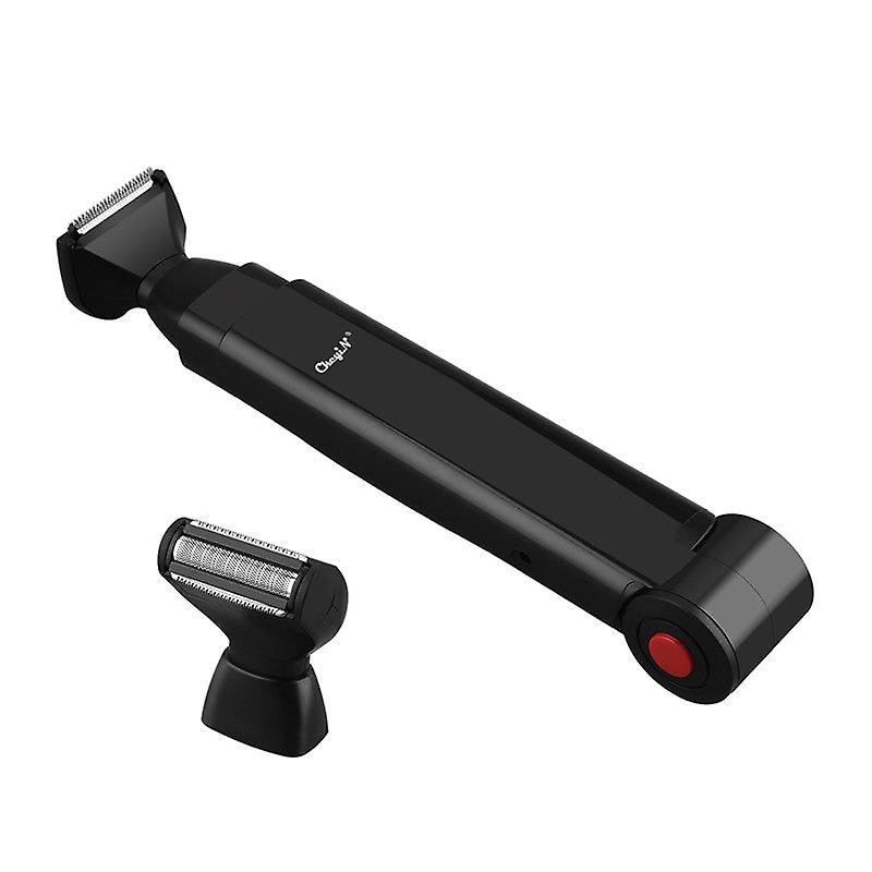 6500Rpm 2 In 1 Foldable Handle Back Shaver Men Hair Remover Usb-rechargeable Shaving Machine Beard Timmer Long Handle Razor