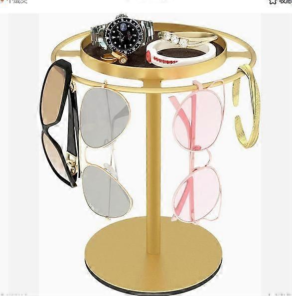 Glasses Display Stand Sunglasses Organizer Stand With Storage Tray Eyeglass Holder Rack For Desk For Home And Office Display