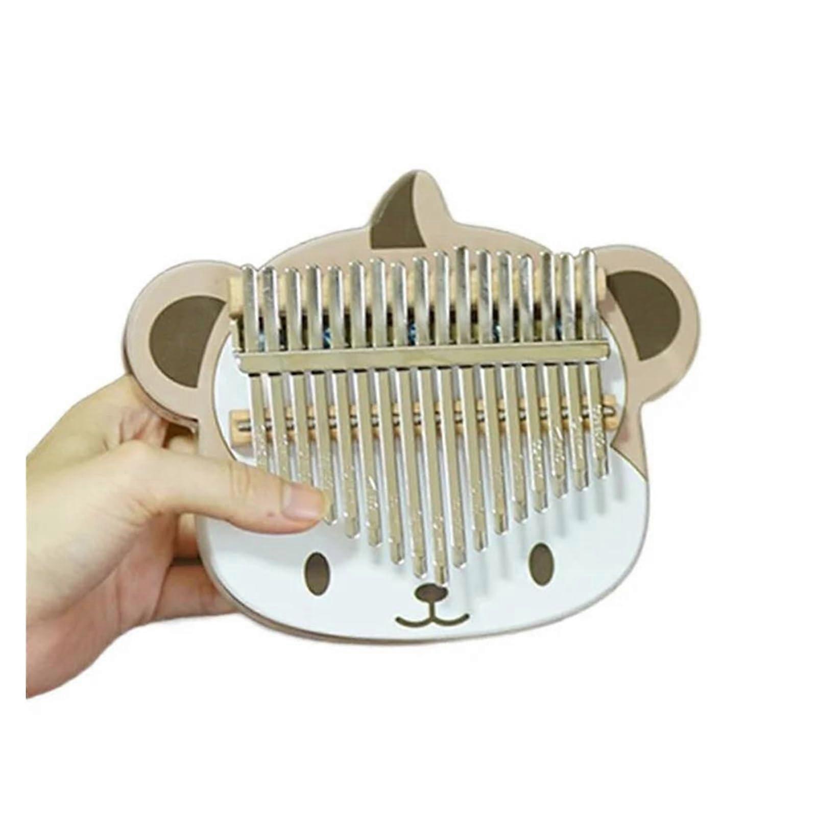 Kalimba 17-Key Mini Wood Resin With Decorative Sticker, Piano Keyboard Style 4