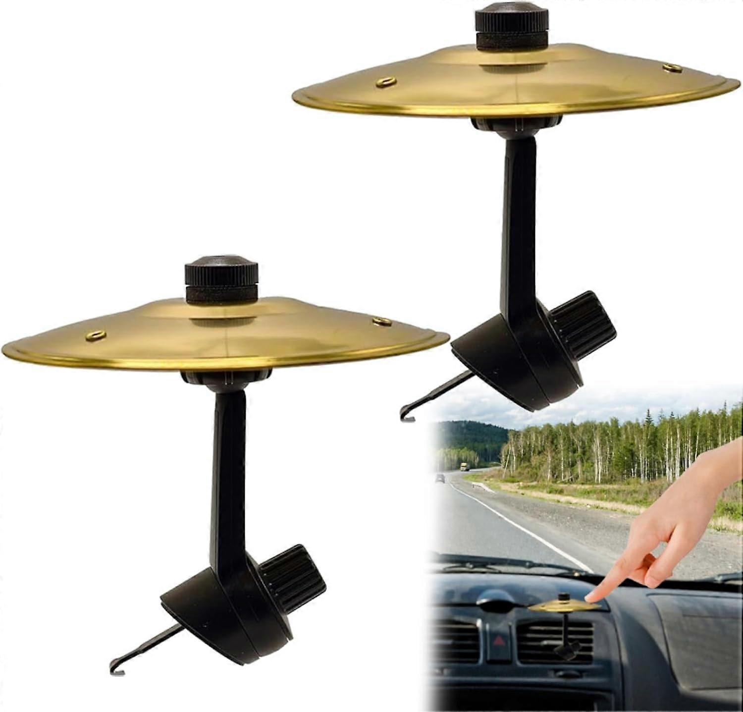 Car Crash Cymbal Air Vent for Cars, Fun Drum Air Vent Accessory, Gold 2pcs, Compatible with Most Vehicle Models