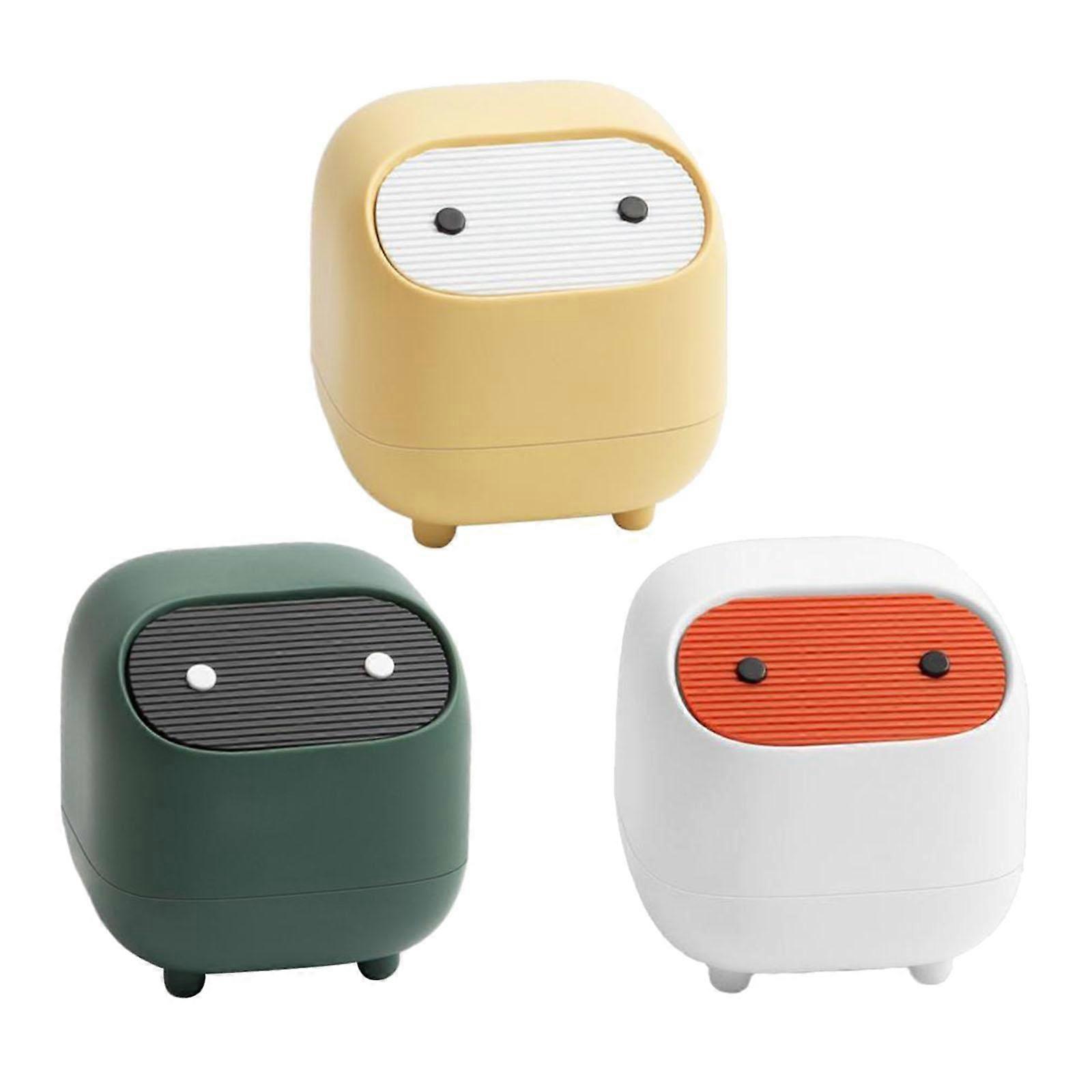 3x Desktop Small Waste Garbage Basket Bin for Desk Office