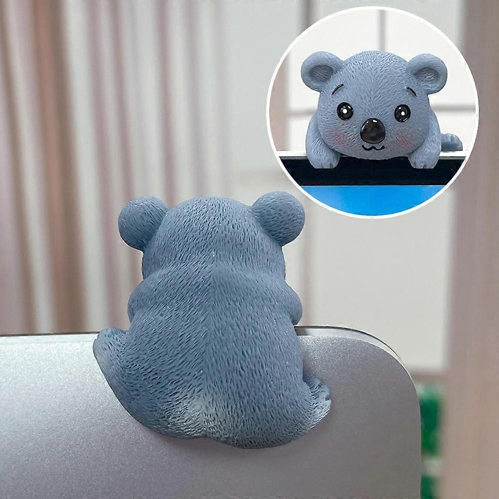 Creative Desktop Screen Monitor Decoration Cute Animal Figurine Ornament for Computer TV Display