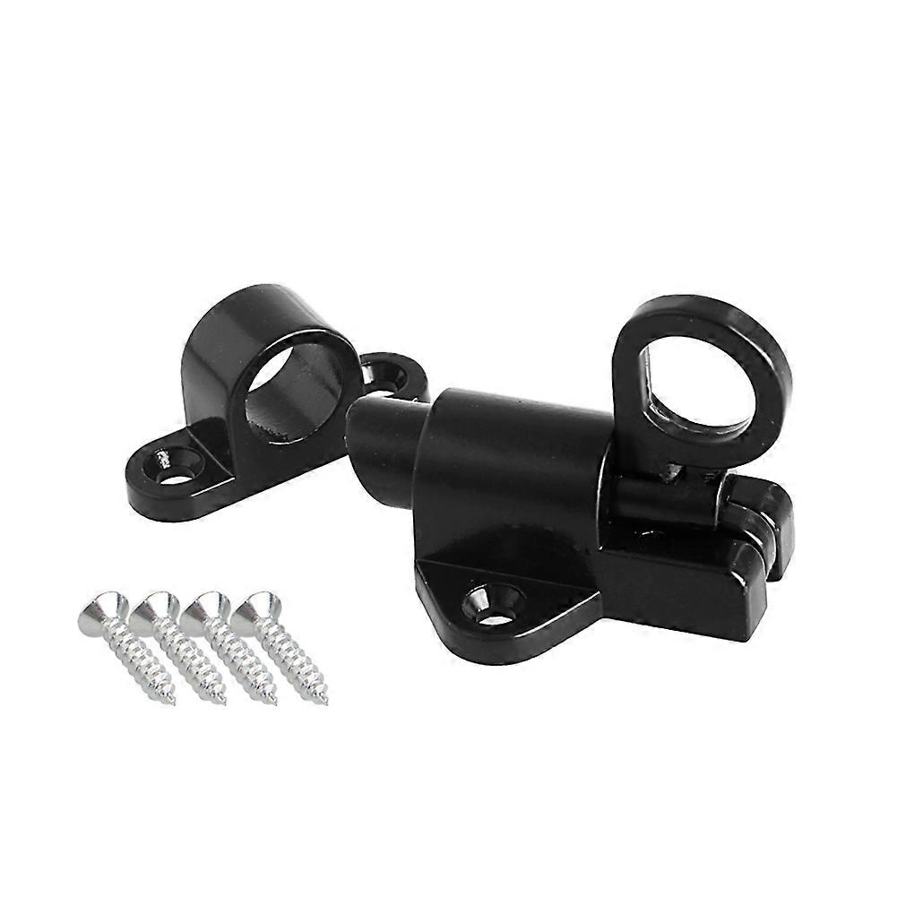 Black Window Gate Security Pull Ring Spring Bounce Door Bolt Aluminum for Latch  Black