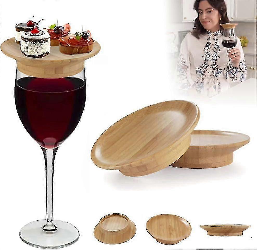 Charcuterie Board Topper for Wine Glasses, Bamboo Coasters for Wine Glasses, Suitable for Various Brands