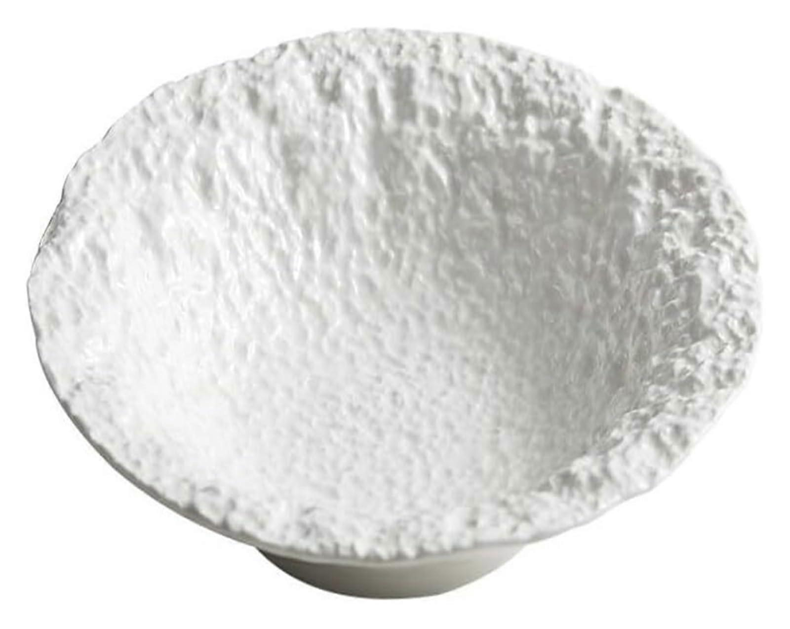 Porcelain Dinner Plates Set, Round Ceramic Serving Dishes with Relief Pattern, 25x10.5x6.3cm, White Ramen and Soup Bowls