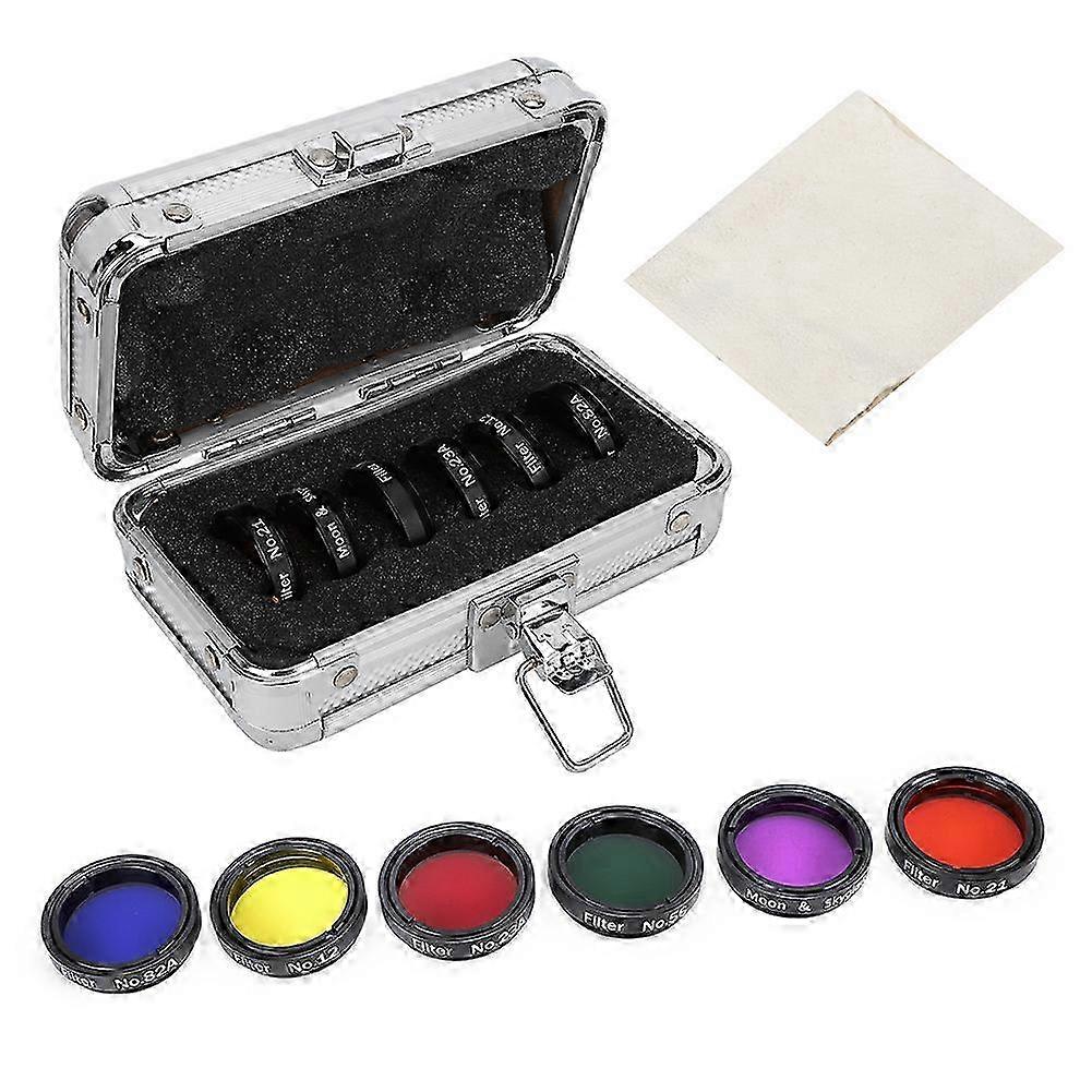 6 pcs 1.25inch Colorful Telescope Filter Set with Storage Case Compatible with Various Telescope Eyepieces
