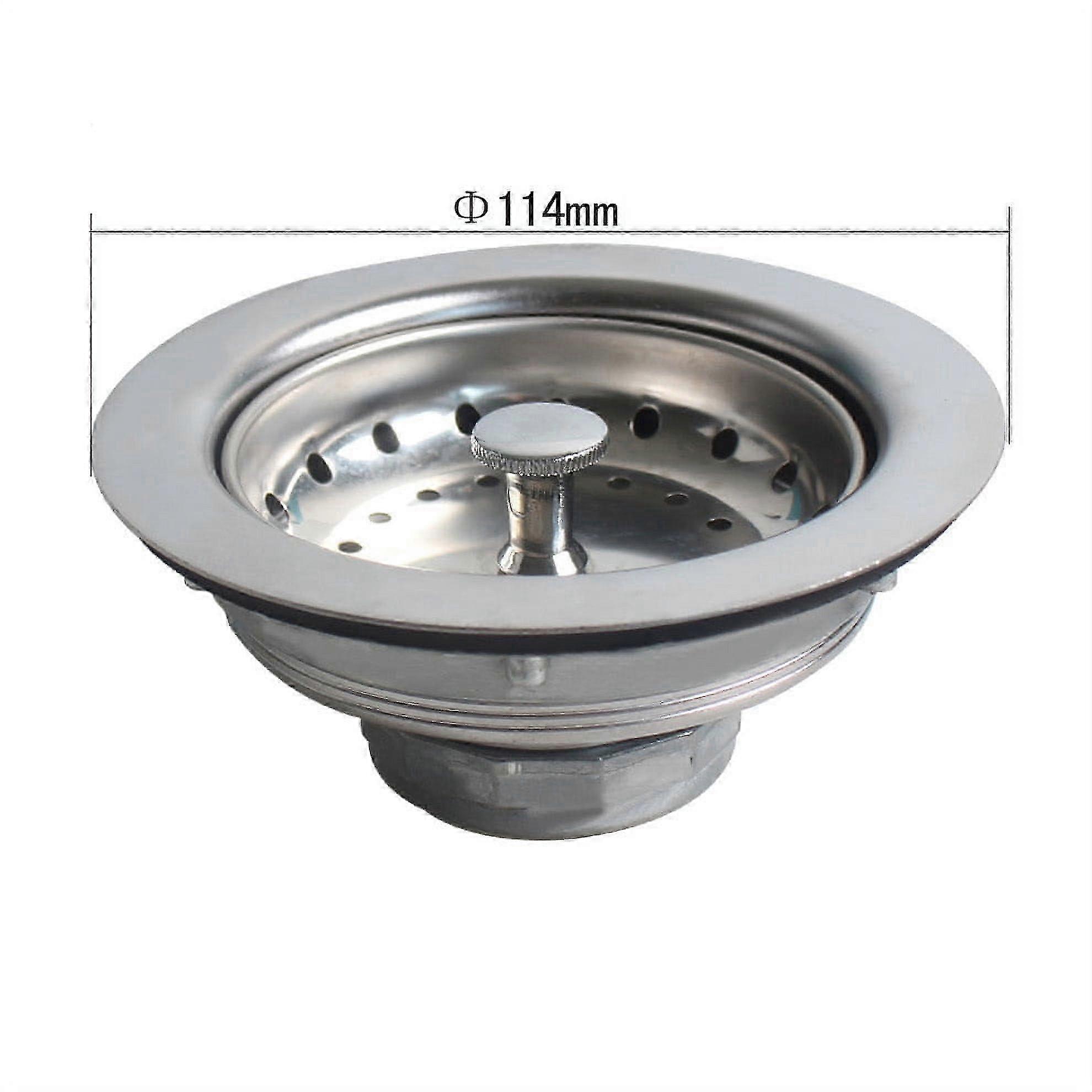 Kitchen Sink Drain Assembly with Black Strainer, 3-1/2 Inch