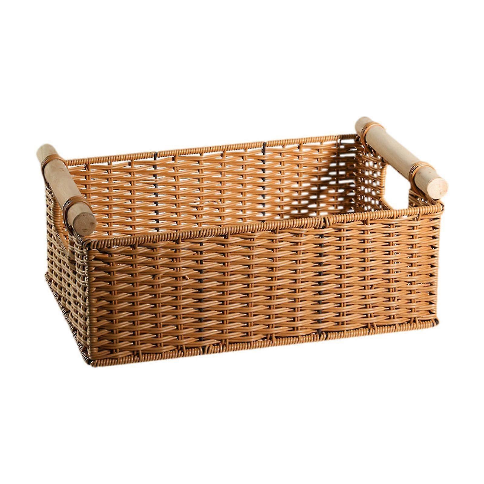 家庭用新築祝いのテーブルセンターピース用の手織りの素朴なフルーツサービングトレイは、37cmx26cmx16cmを測定し、さまざまなブランドに適しています