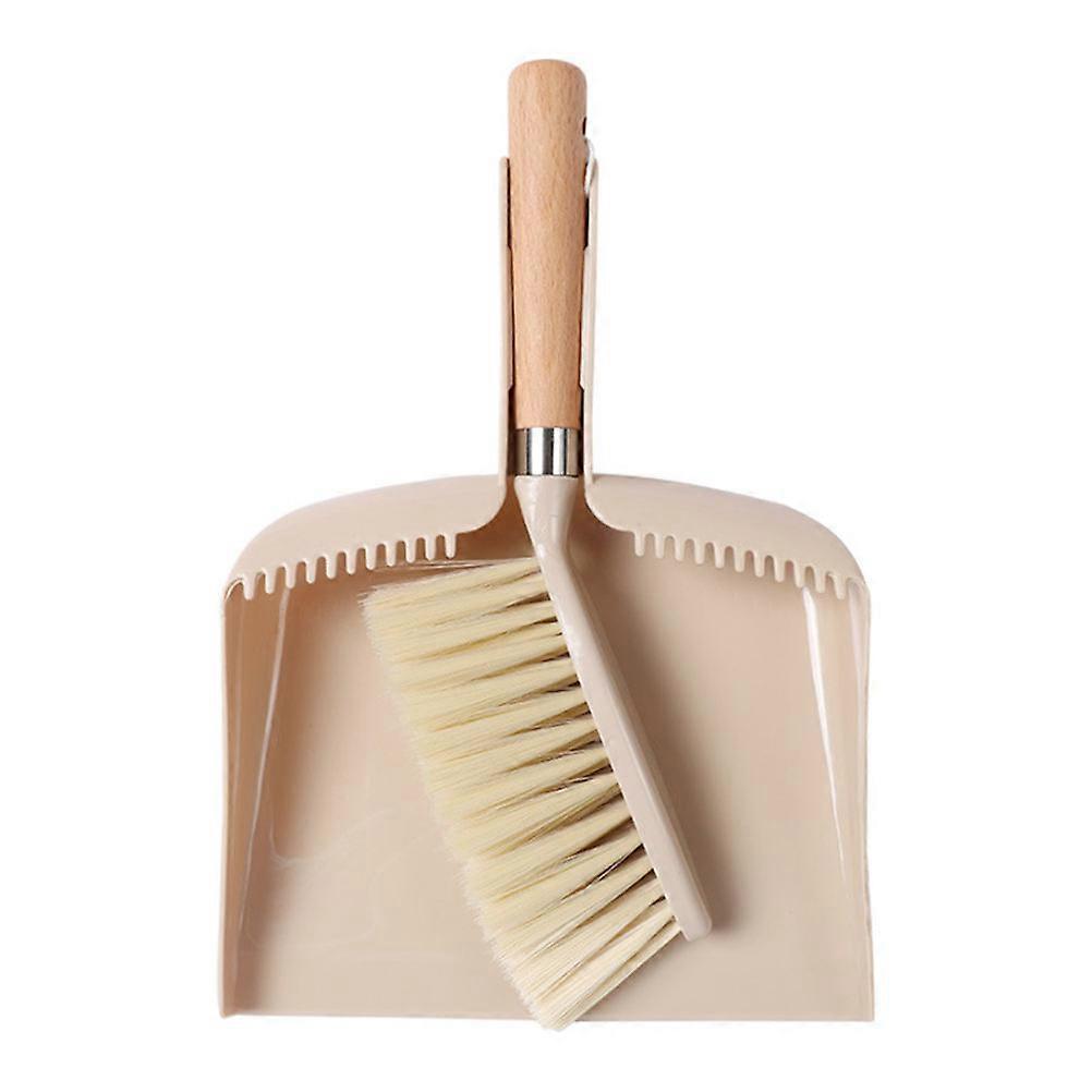 Mini Household Cleaning Brush Set with Wooden Handle – Compact Broom and Dustpan for Desktop and Keyboard Cleaning – Ideal for Home and Office Use