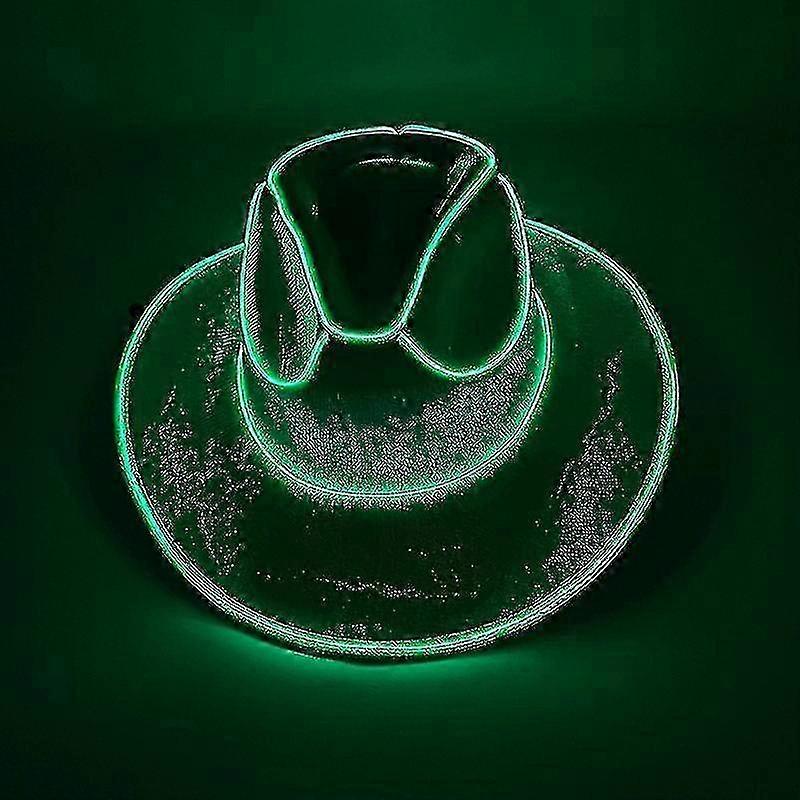 LED Light Up Flashing Neon Cowgirl Hat for Bachelorette Bride Hen