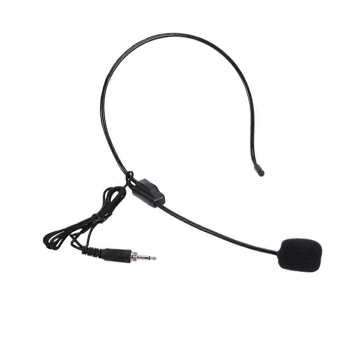 Lightweight Wired Headset Microphone Voice Amplifier for Teachers Presenters Portable Use in Teaching Tours Retail Black
