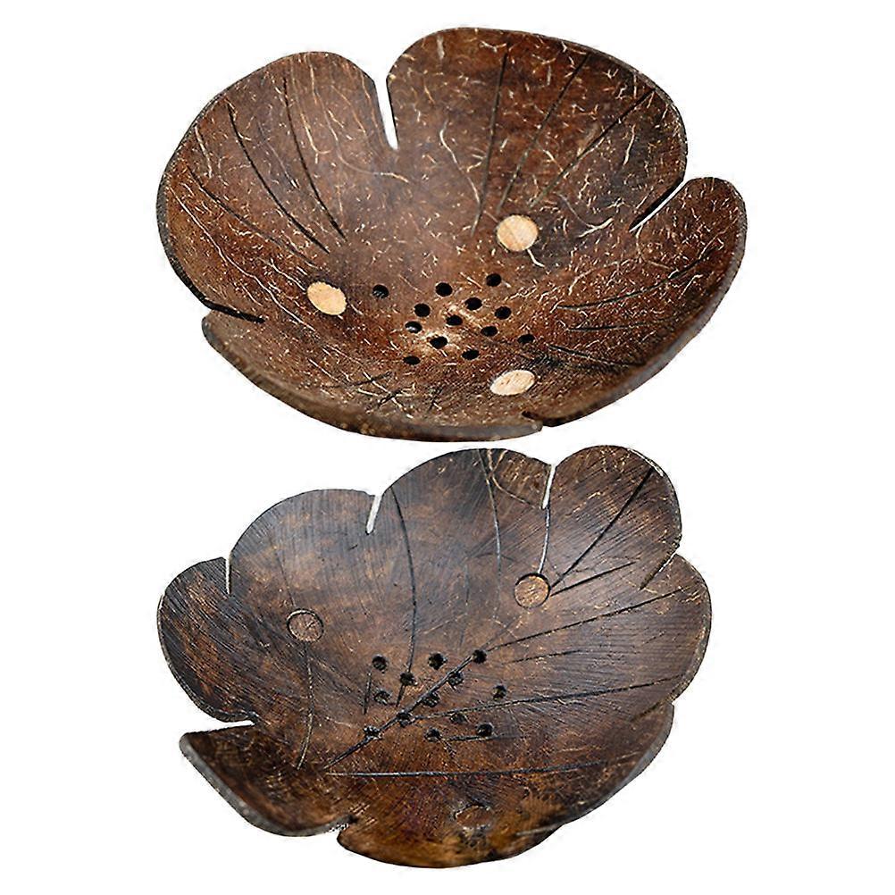 Dark Brown Coconut Shell Bowl for Home Decor and Key Storage Composite Material, 2 Pcs