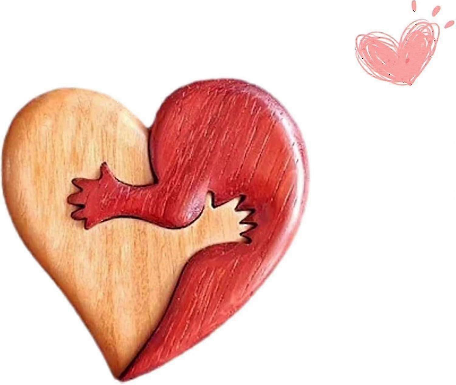 心のこもった木製の抱擁の彫刻 - 彼と彼女への手作りの贈り物