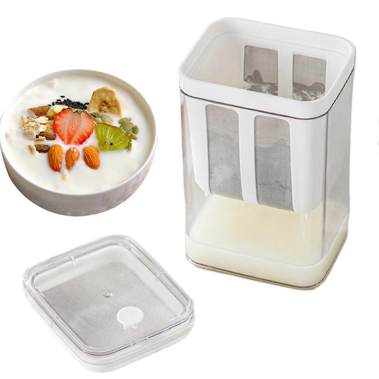 Yogurt Filter Sieve 1800ml, Reusable Filter Cup With Fine Mesh Bag For Kefir, Berries, Coffee, Soy Milk, Rice, Tea