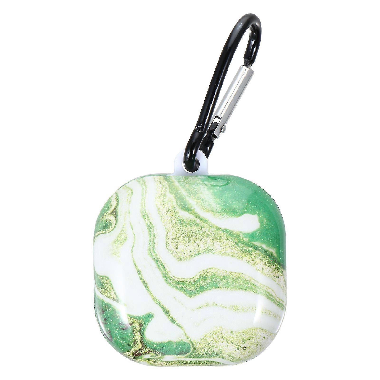 Marble Texture Earphone Cover Case Compatible with Galaxy Buds – Smooth Surface, Portable Design with Hanging Hook for Women