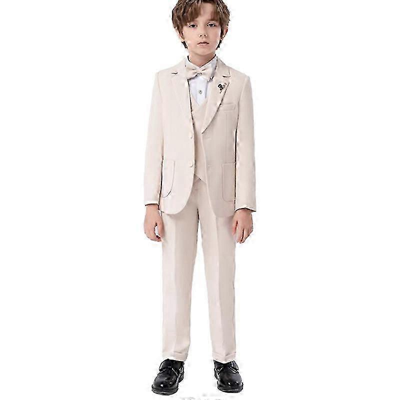 Boys Suit 5 Piece Slim Fit Suit Set Formal Wear Ring Bearer Outfit Jacket and Pants vxz