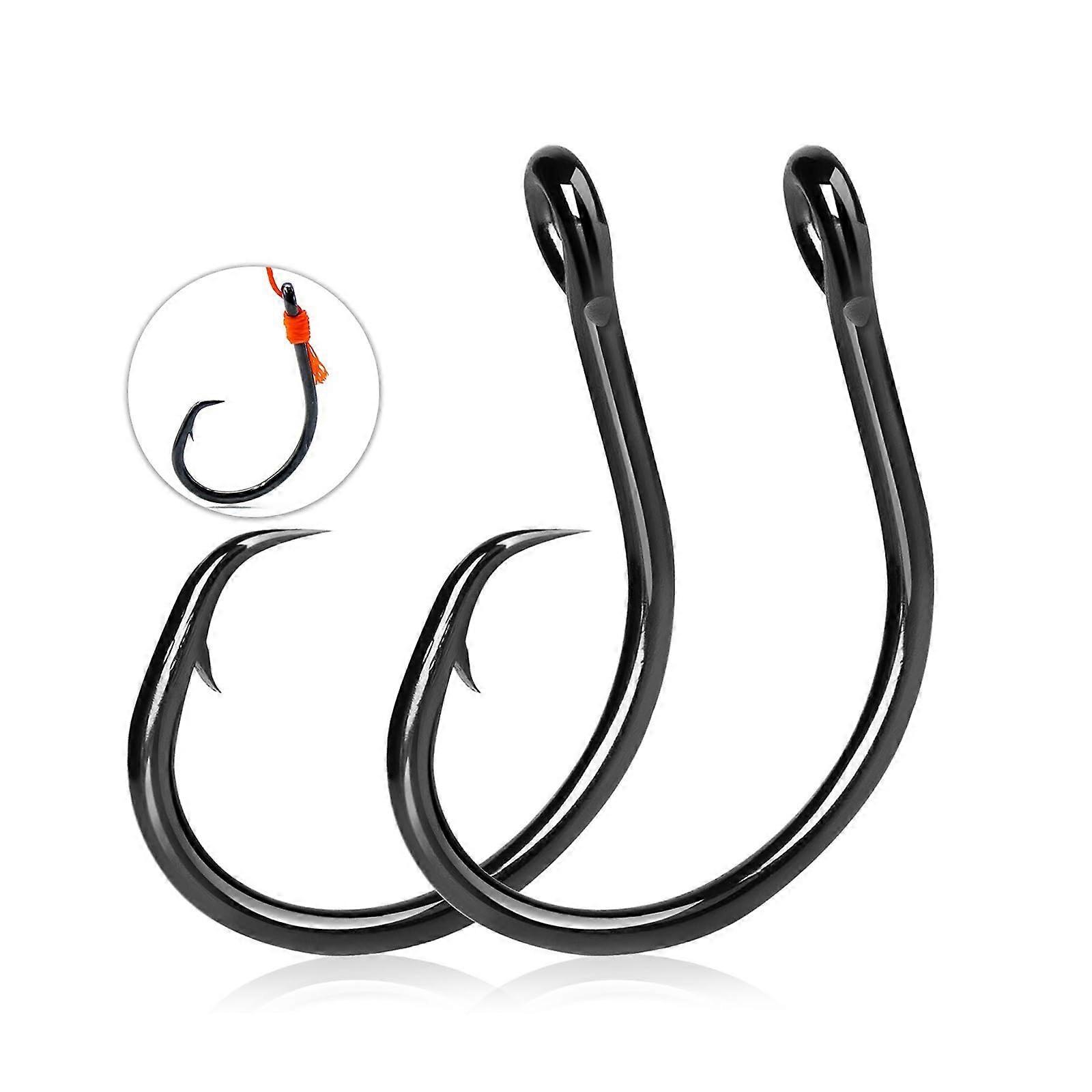 Fishing Circle Hooks Saltwater 50Pcs High Carbon Steel Wide Gap NonOffset Ref: 8215