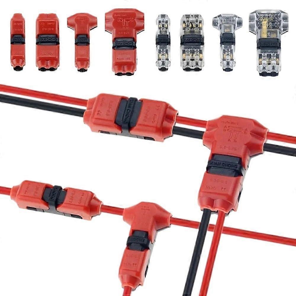 Wire Connector 1-Piece 8-22 AWG Pluggable Quick-Splice Red T1 Crimp Cable Connector