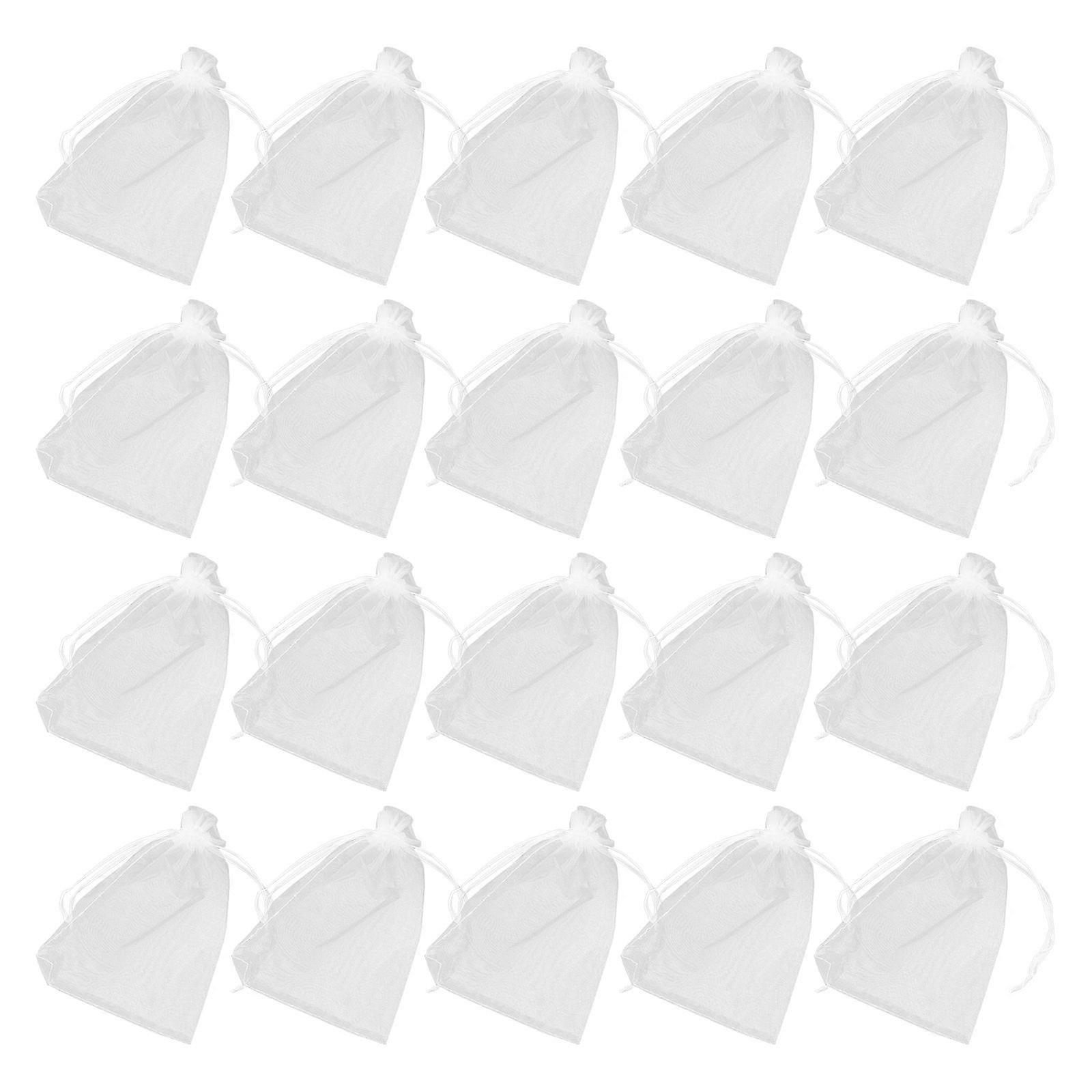 Here's a refined and engaging product description for your **100pcs White Organza Drawstring Storage Pouches**:

 

**100pcs White Organza Drawstring