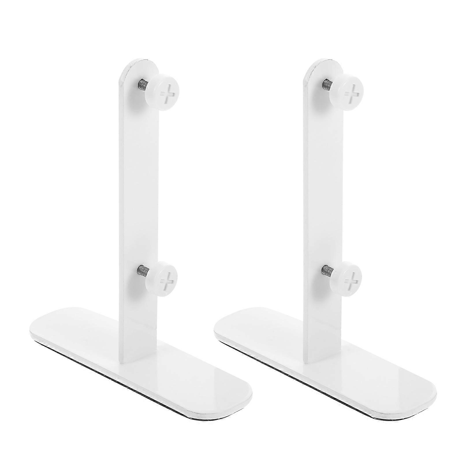 Display Support Stand Metal Pegboard Desk Fixing Bracket T-Shaped Office Organizing White 13.50X11.50X3.50CM Stable Support 2Pcs