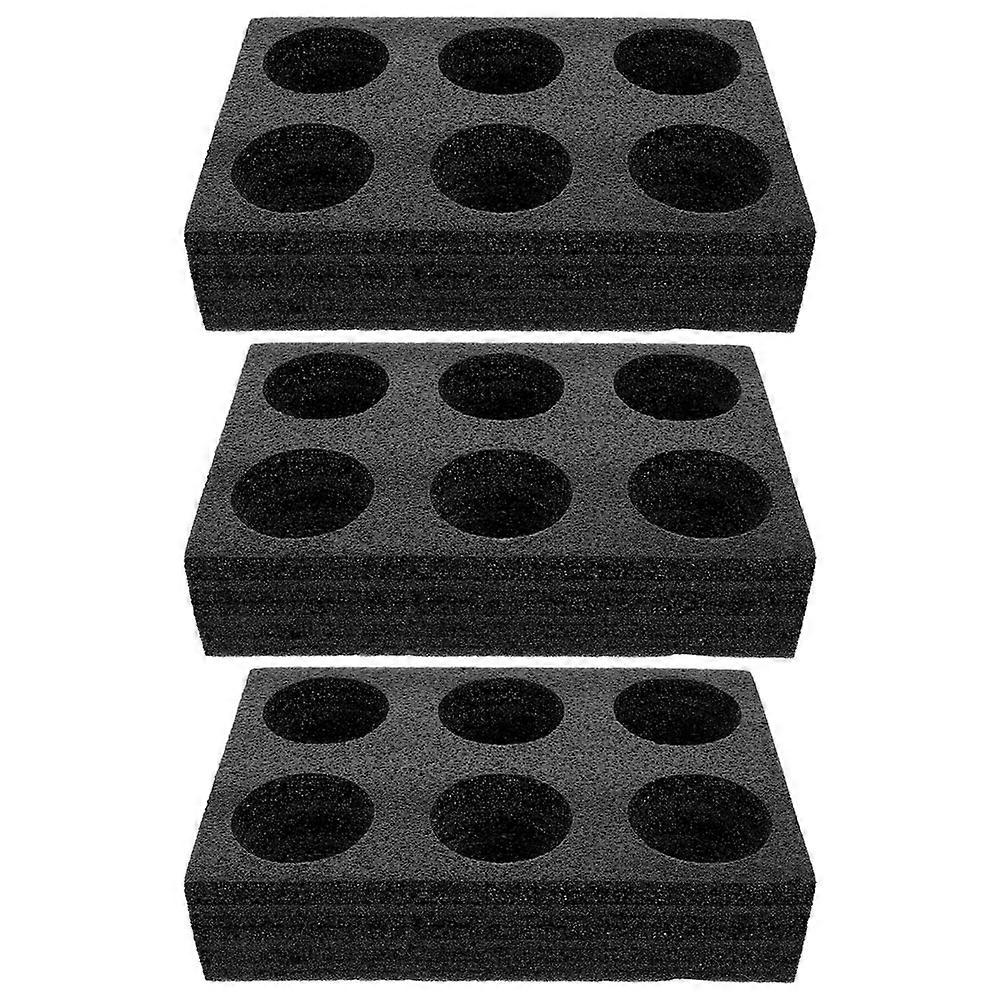 Takeout Cup Tray 3Pcs Reusable Tray Stable Structure 6-Hole Pearl Cotton For Takeaway Packaging And Beverage Transport
