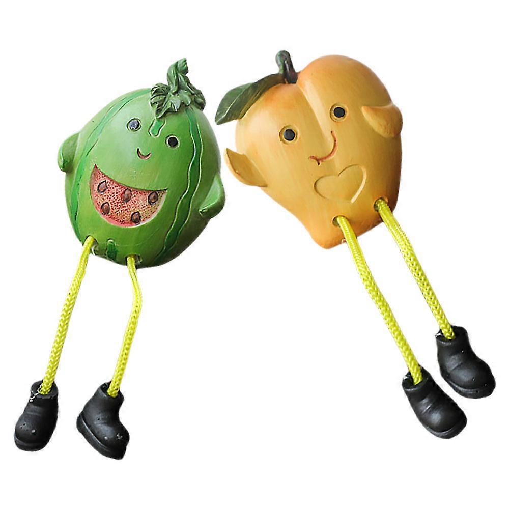 Cute Shelf Decor Table Side Ornament Housewarming present Multi Color Resin Craft 2Pcs