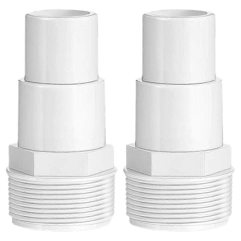 Pool Hose Adapter Connector Swimming Pool Pump Part Repair Plastic Cylindrical For Equipment Prevents Water Leakage 2Pcs